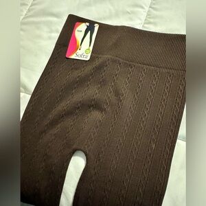 NWT, Sofra Chocolate Cable Knit Leggings